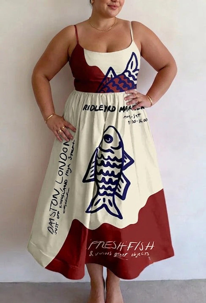 Merriton | Coastal Sketch Midi Dress