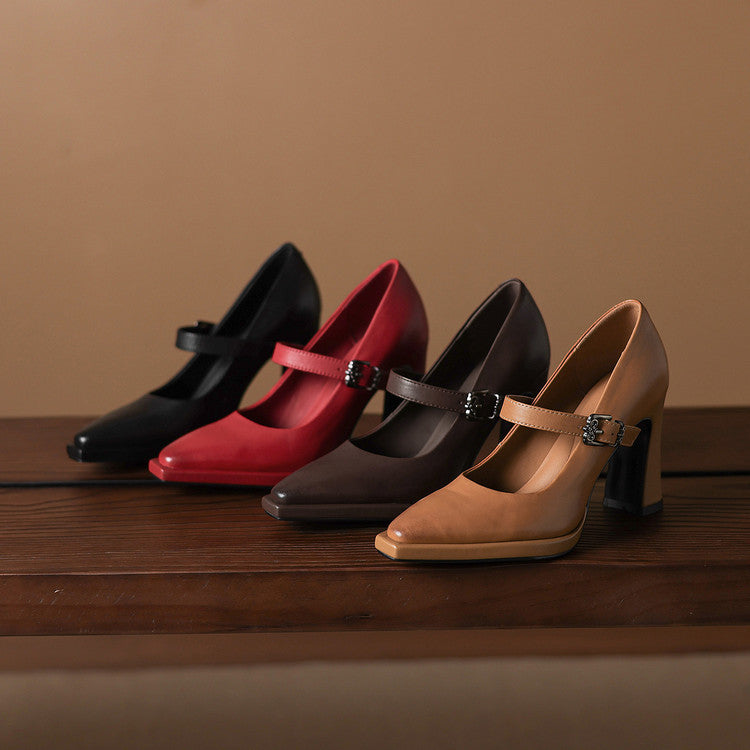 Clara Genuine Leather Heels