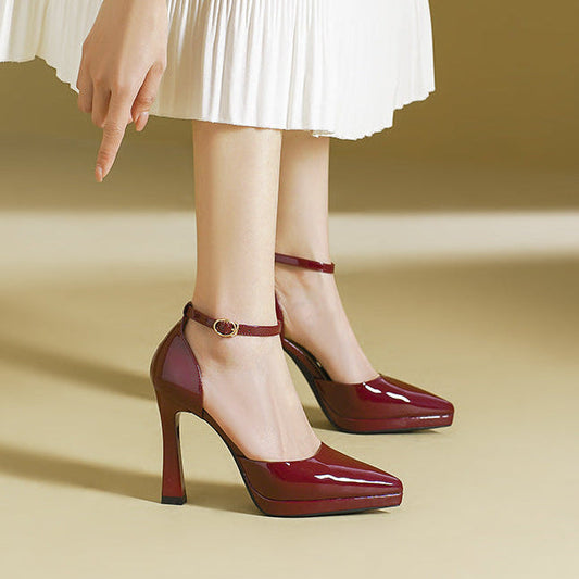 Evette Leather Heels