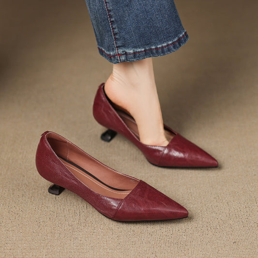 Selly Genuine Leather Heels