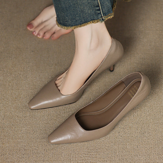 Zala Genuine Leather Heels