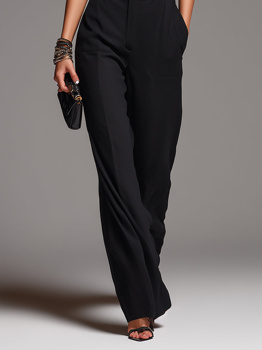 Eliza Chiffon Blouse and Wide-Leg Pants Set