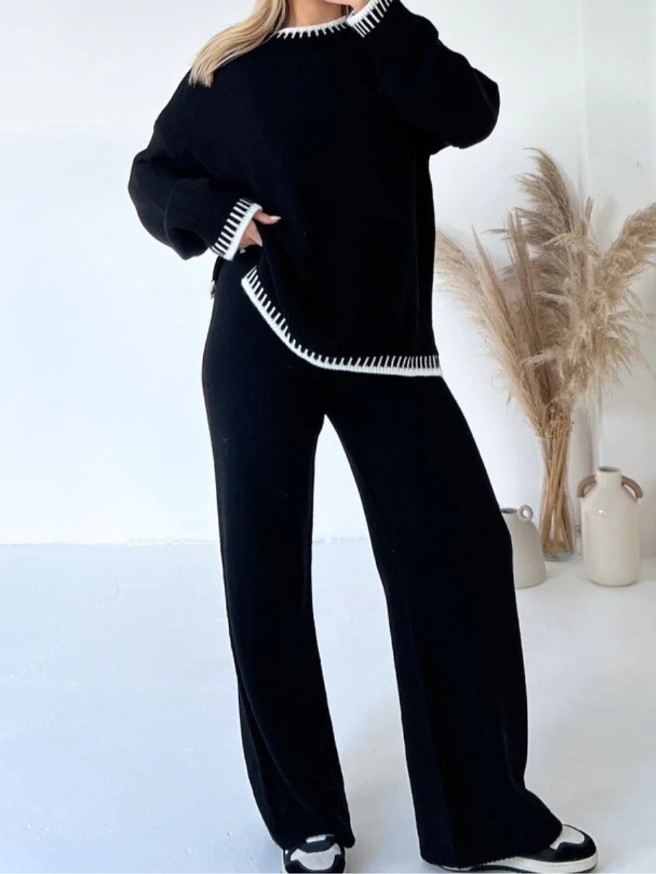 Alona Color-Blocked Sweater Set