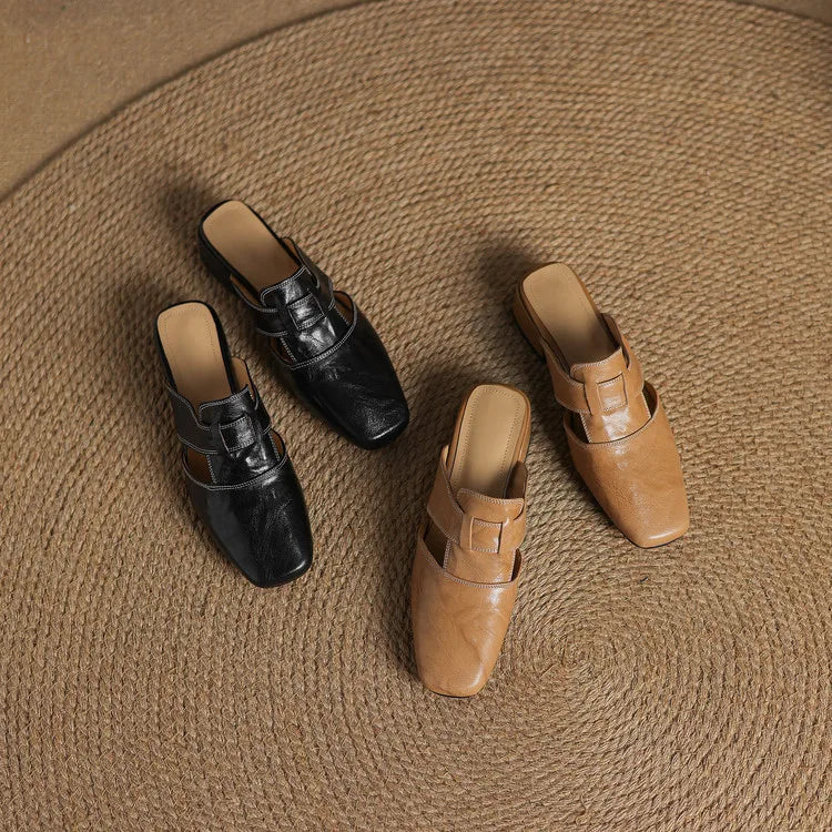 Serena Genuine Leather Mules