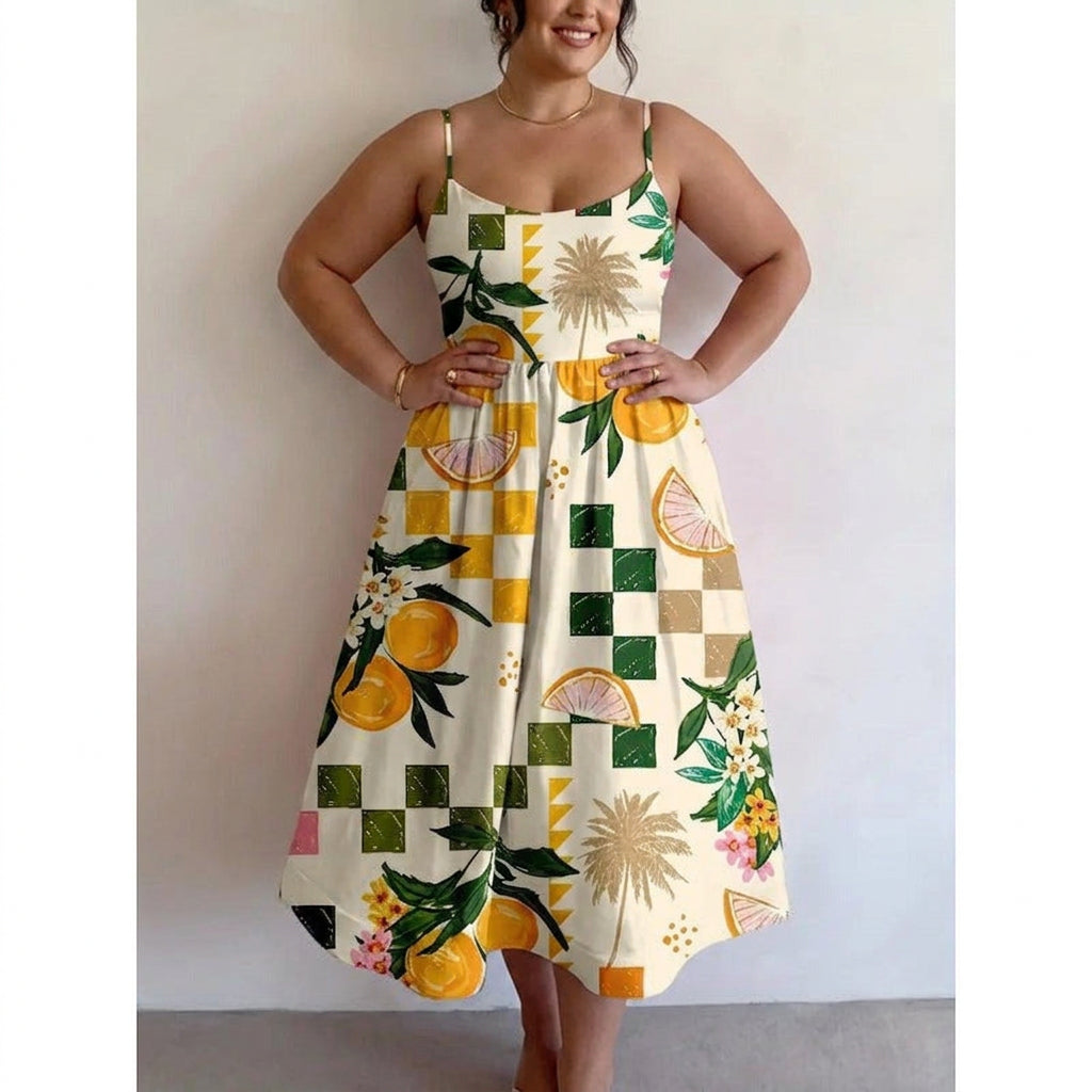 Liorabelle | Citrus Palm Midi Dress