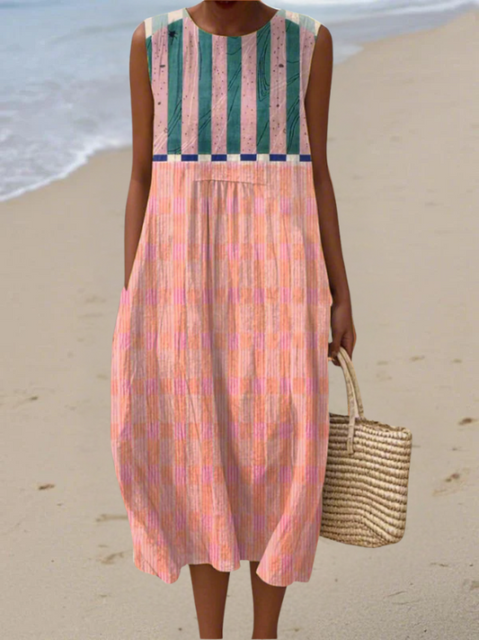 Fern™ | Striped Pastel Midi Dress