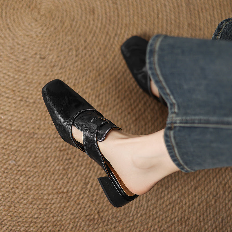 Serena Genuine Leather Mules