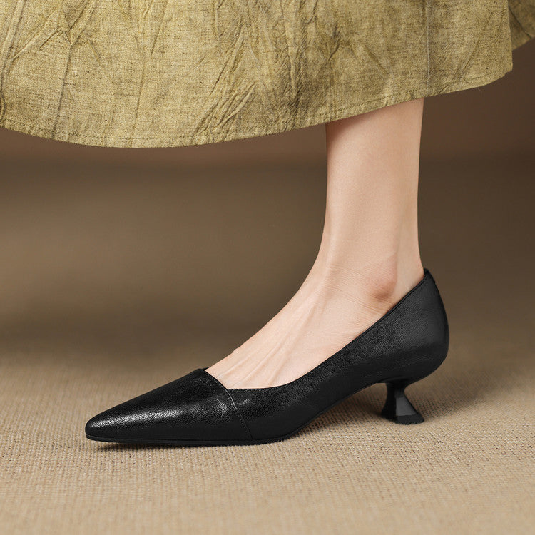 Selly Genuine Leather Heels