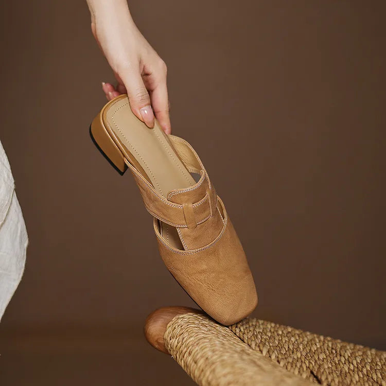 Serena Genuine Leather Mules