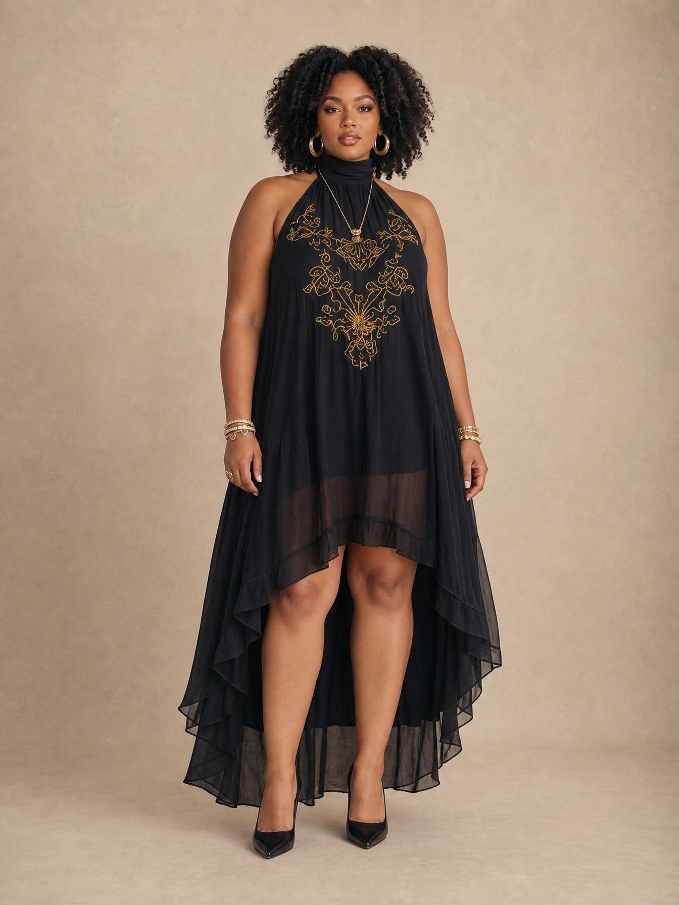 Zahara Embroidered Maxi Dress