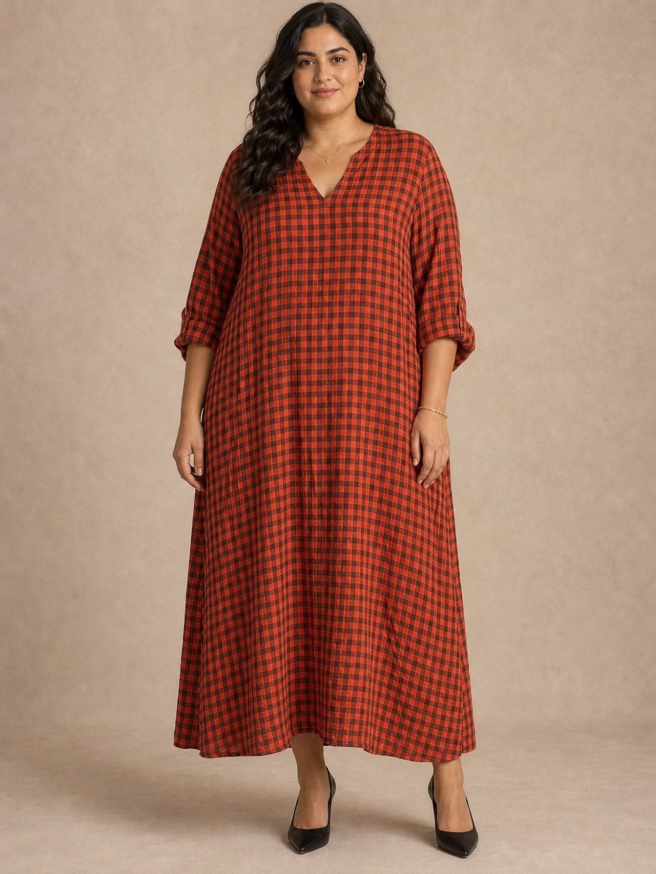 Mila Check Maxi Dress