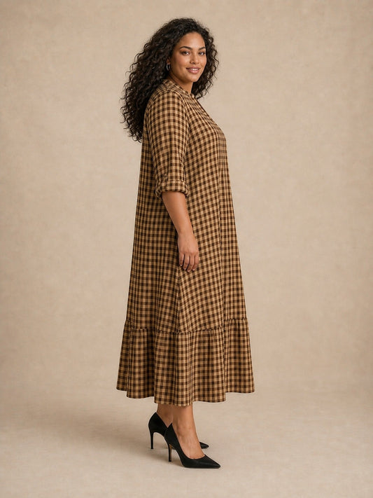 Mila Check Maxi Dress