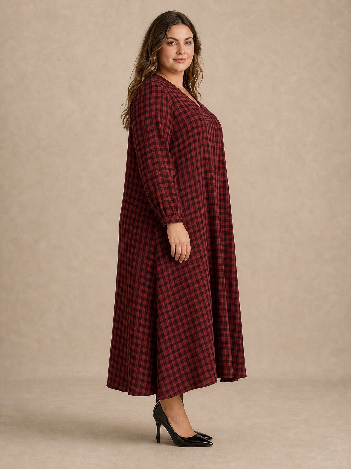 Mila Check Maxi Dress
