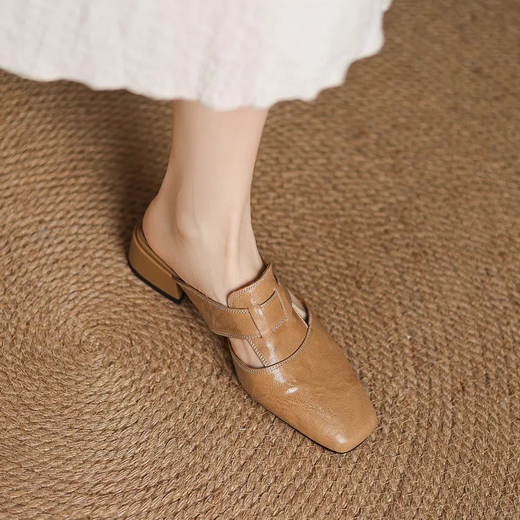 Serena Genuine Leather Mules