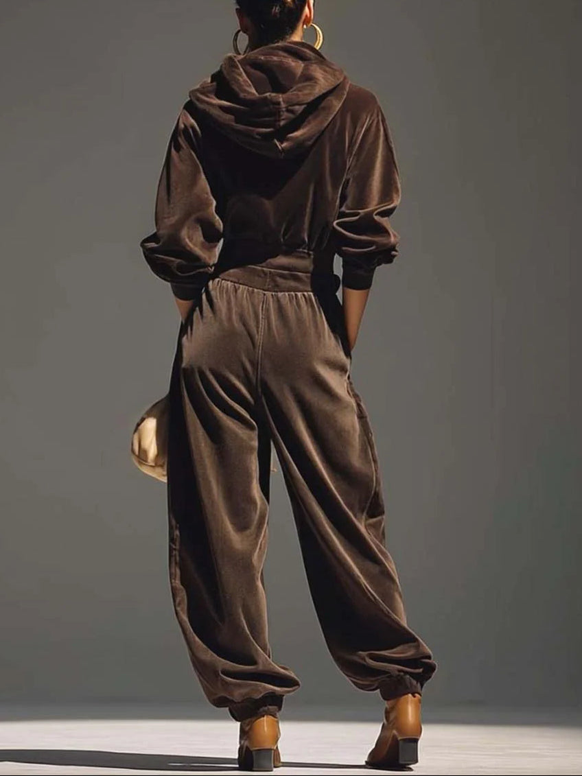 Melody Velvet Hoodie and Trousers Set