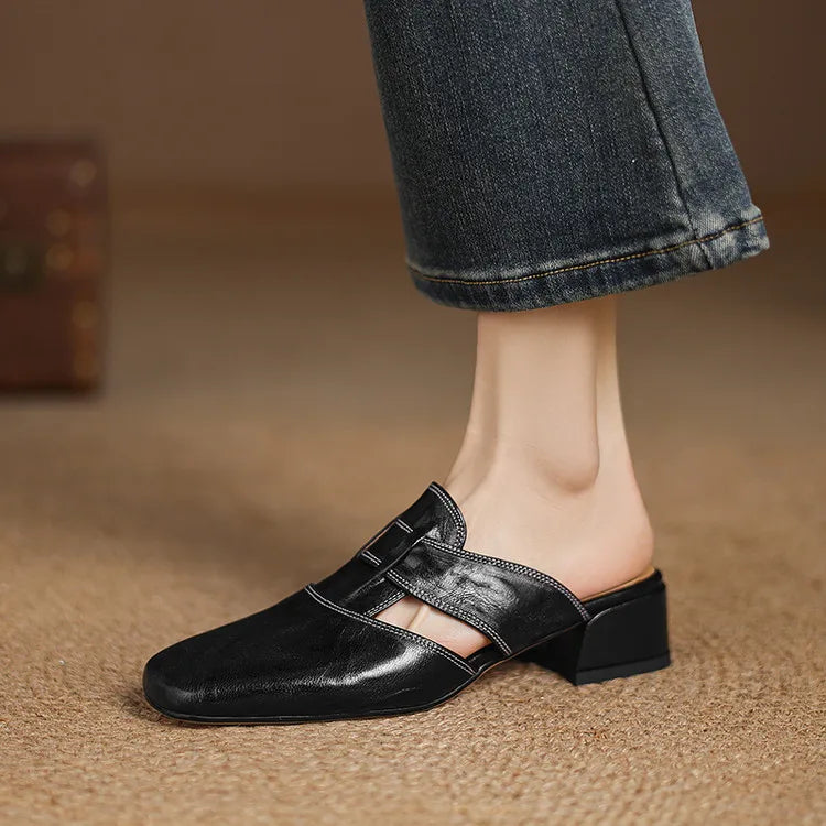 Serena Genuine Leather Mules