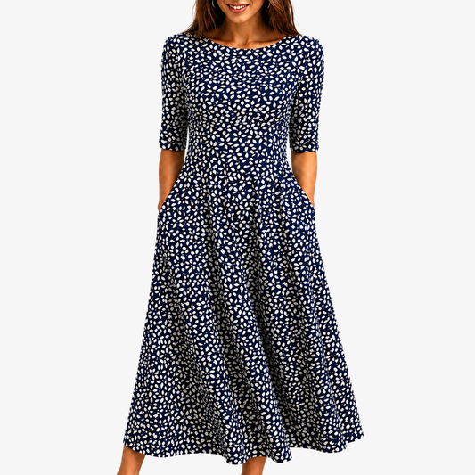 Robe Maxi à Poches Floraison de Minuit