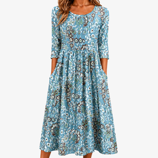 Robe Maxi à Poches Jardin Côtier