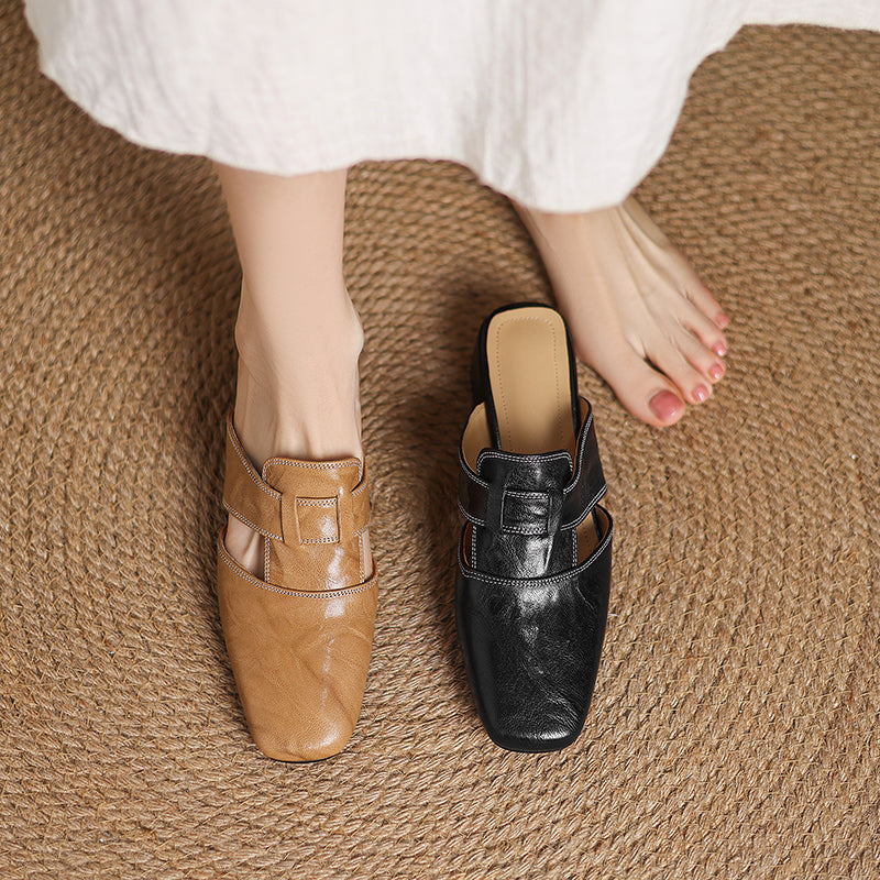 Genuine Leather Mules