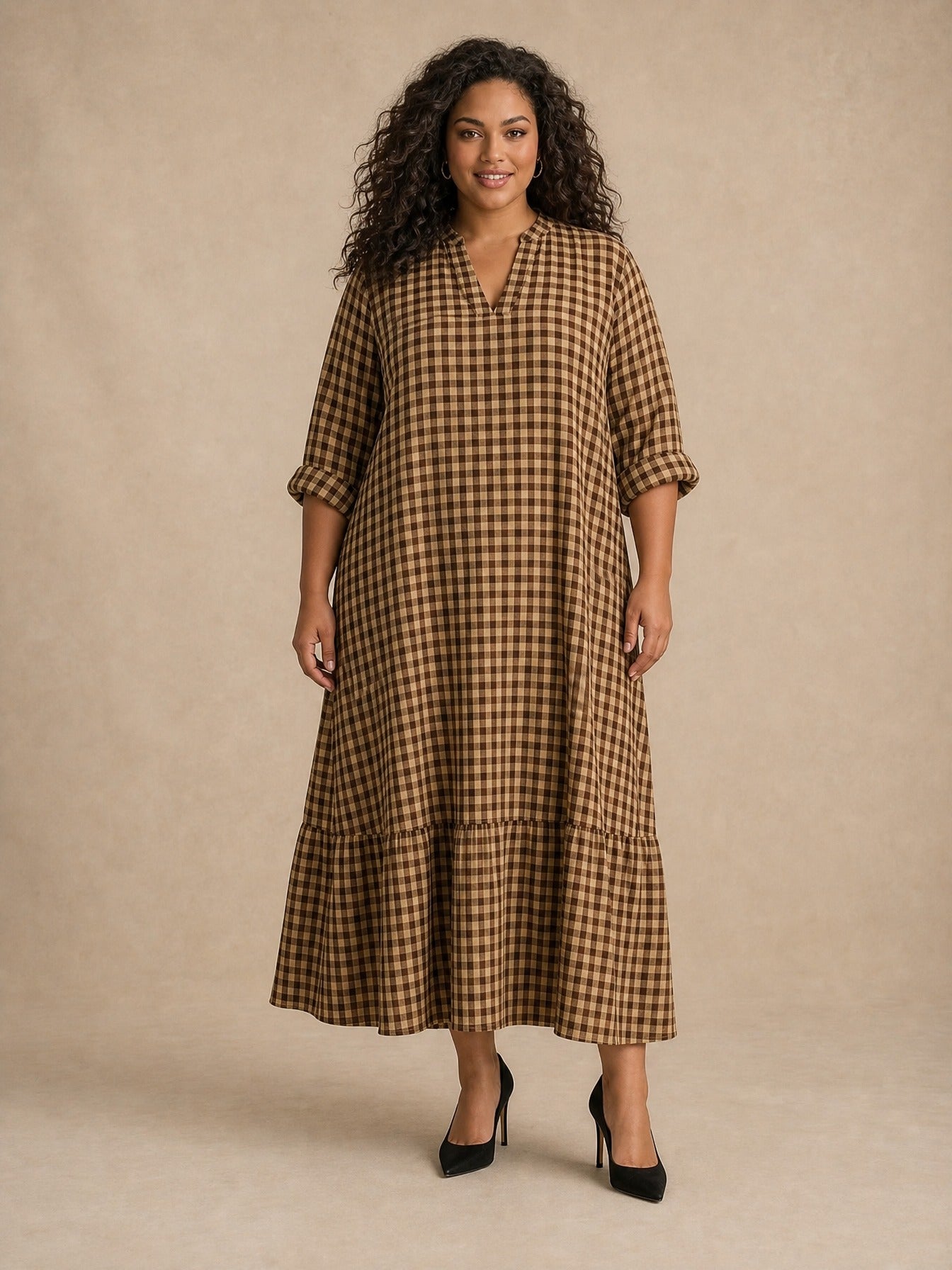 Mila Check Maxi Dress
