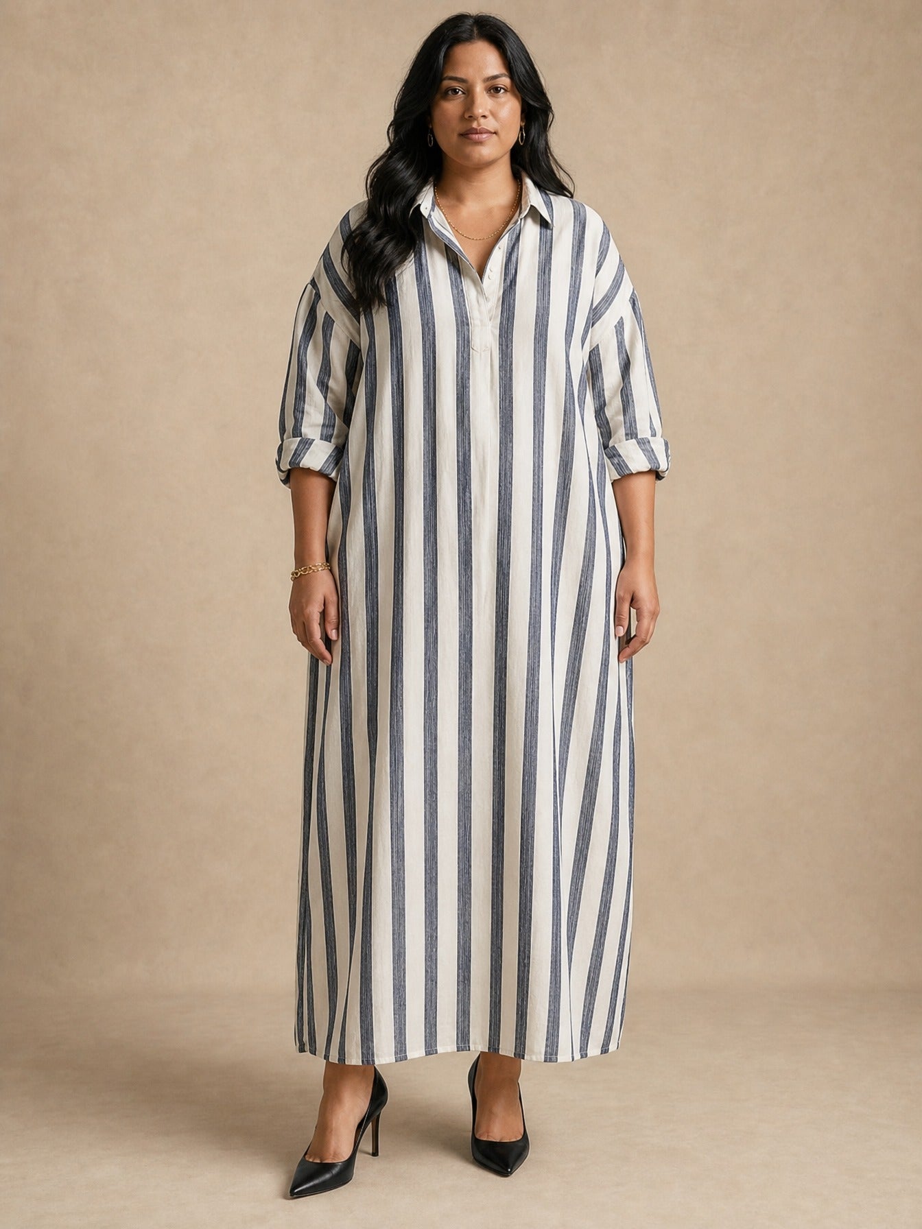 Liora Stripe Oversized Maxi Dress