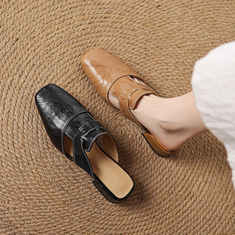 Serena Genuine Leather Mules