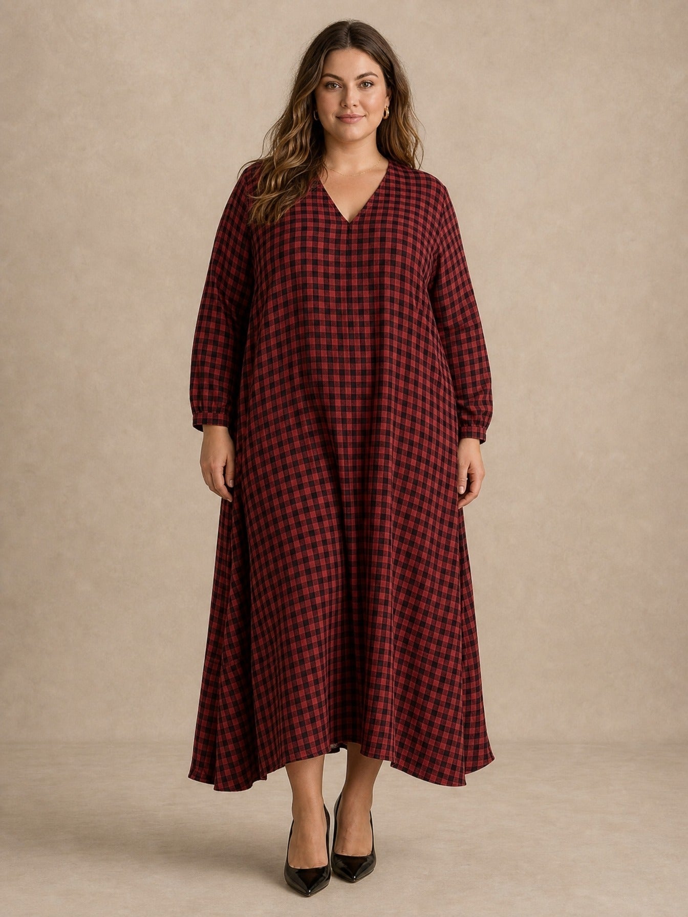 Mila Check Maxi Dress