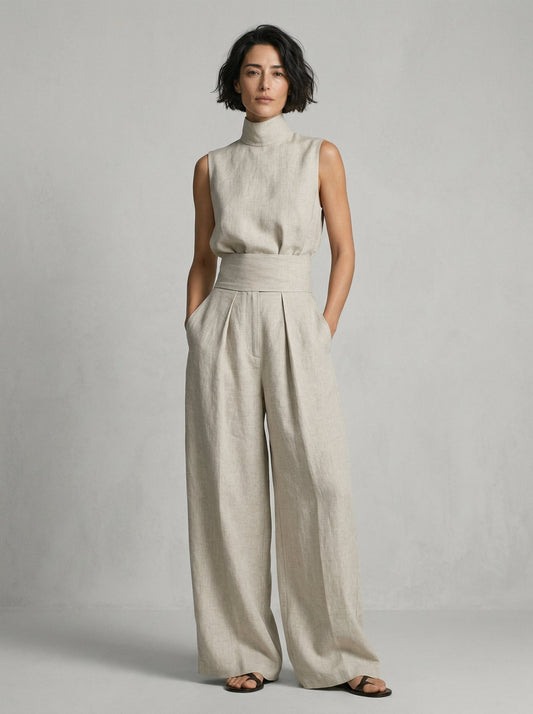 Nuria | Minimalist Sleeveless Top Set • S1