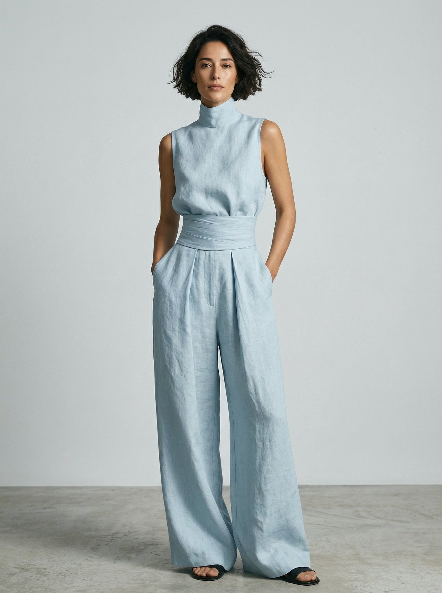 Nuria | Minimalist Sleeveless Top Set • S1