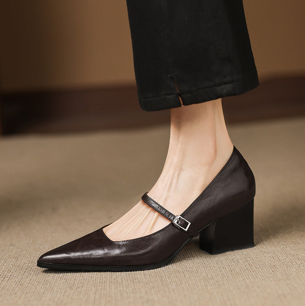 Breya Genuine Leather Heels