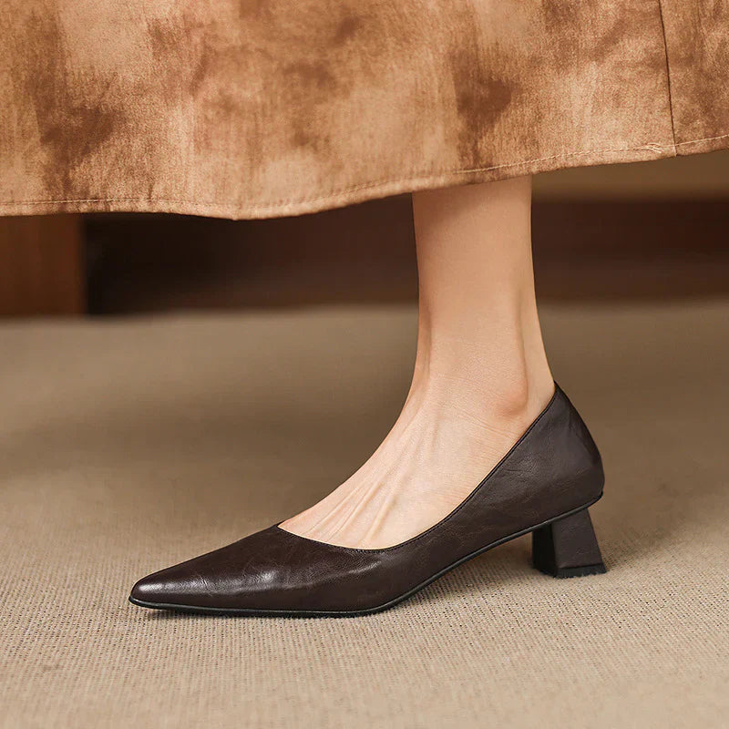 Aelya Genuine Leather Heels