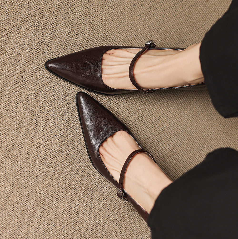 Breya Genuine Leather Heels