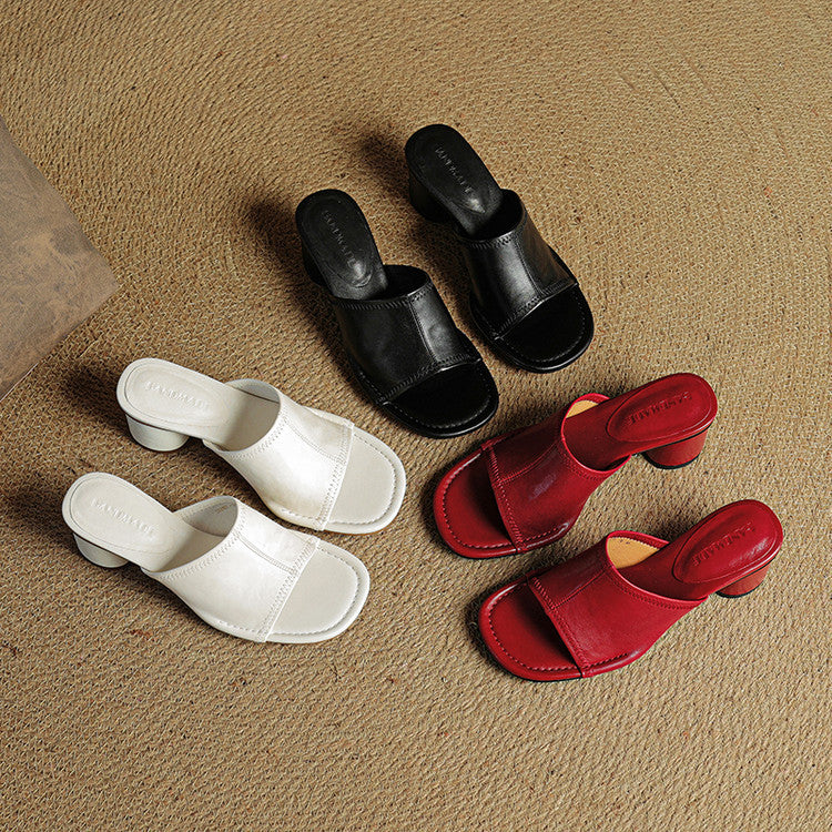 Amira Genuine Leather Mules