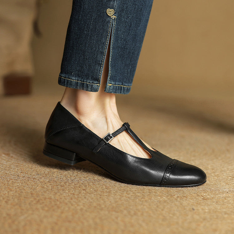Bia Genuine Leather Flats