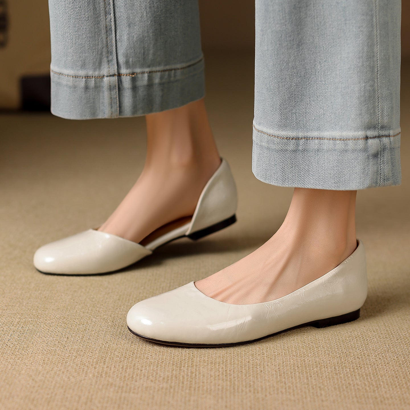 Melza Genuine Leather Flats