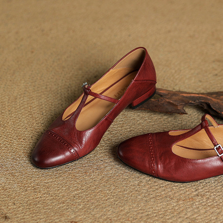 Bia Genuine Leather Flats