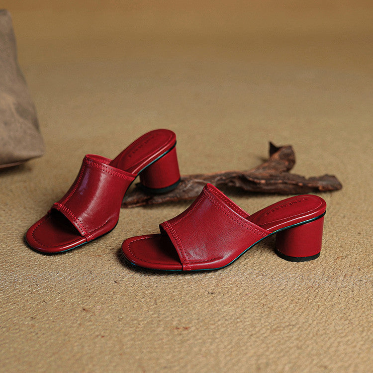 Amira Genuine Leather Mules