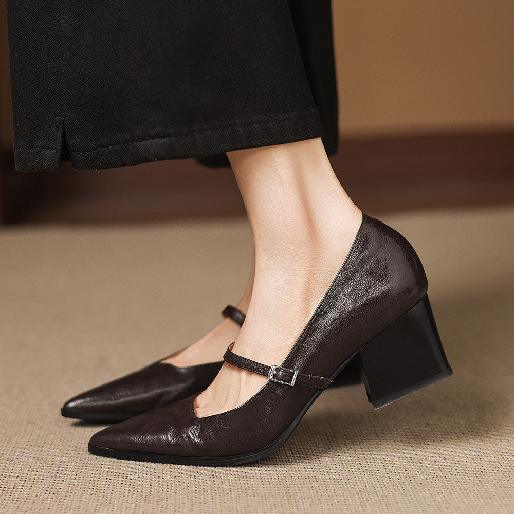 Breya Genuine Leather Heels