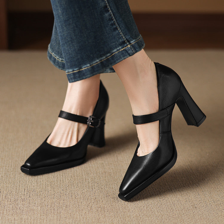 Clara Genuine Leather Heels