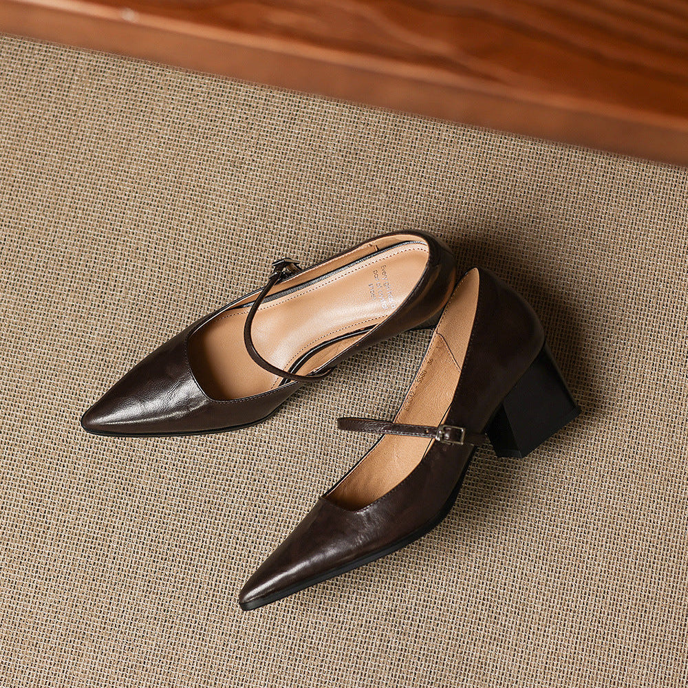 Breya Genuine Leather Heels
