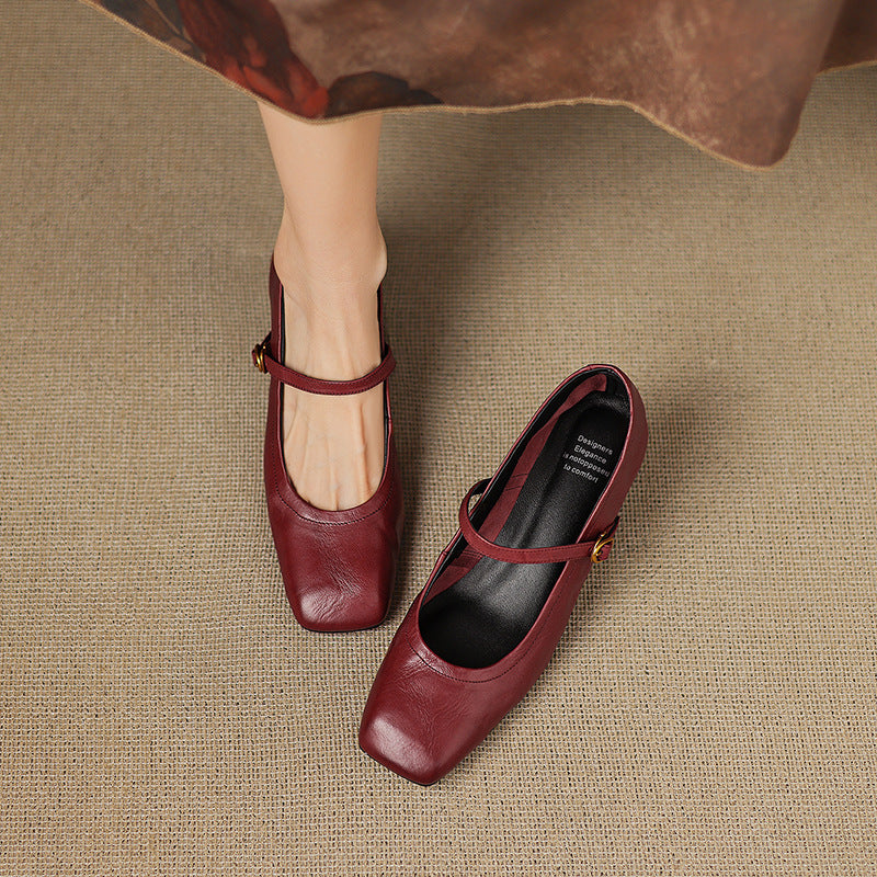 Lizel Genuine Leather Heels