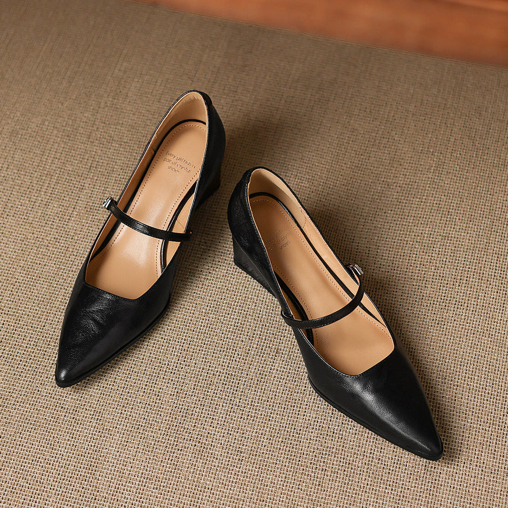 Breya Genuine Leather Heels