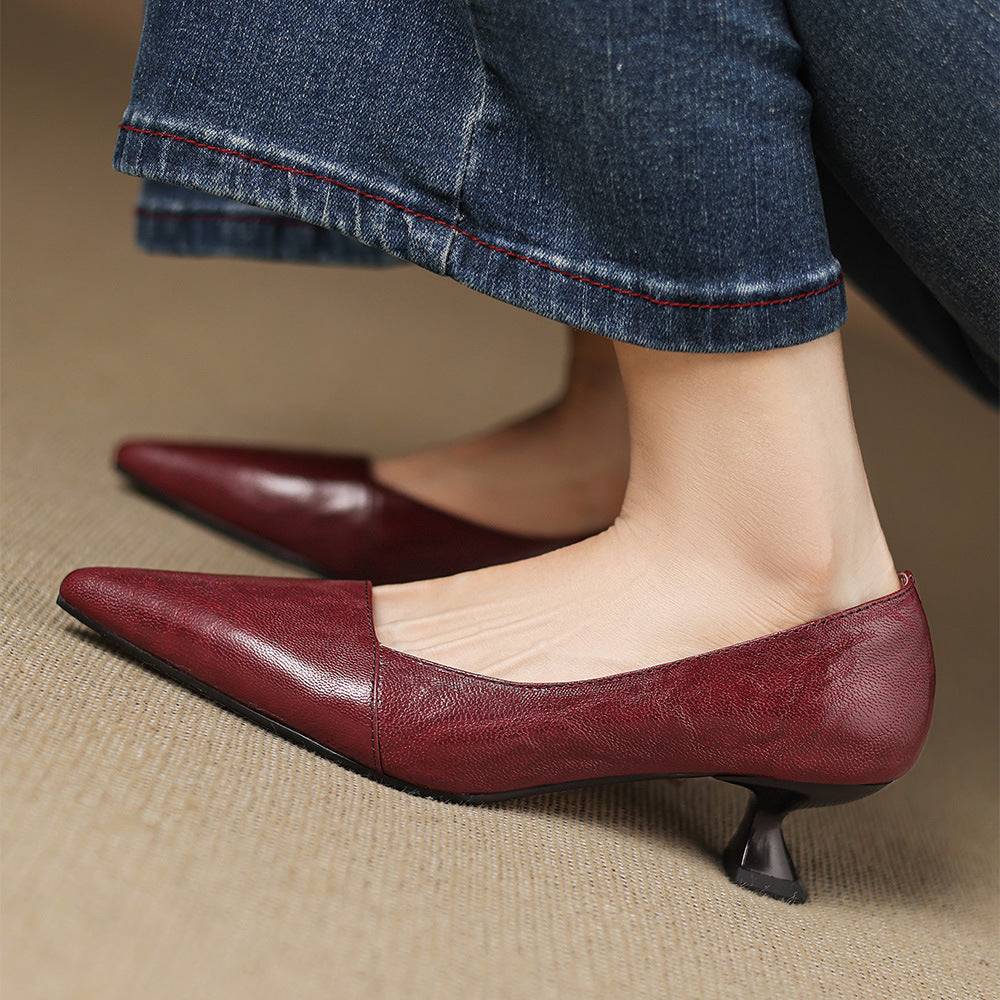 Selly Genuine Leather Heels
