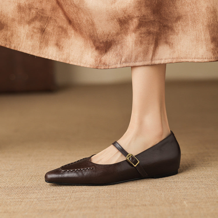 Syla Genuine Leather Flats