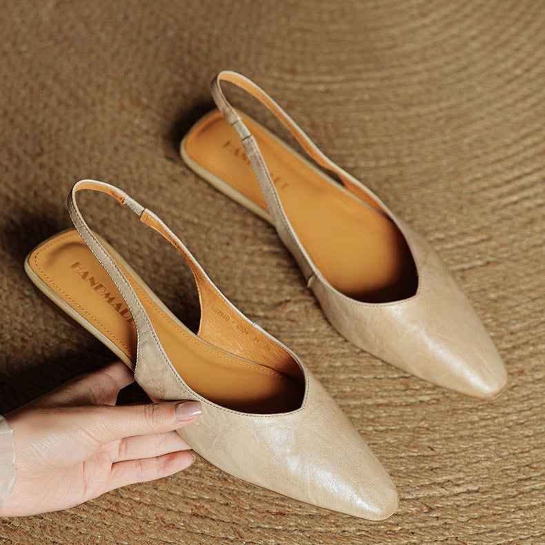 Cadie Genuine Leather Slingbacks