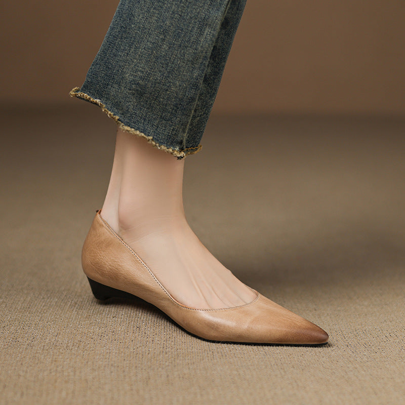 Meya Genuine Leather Flats