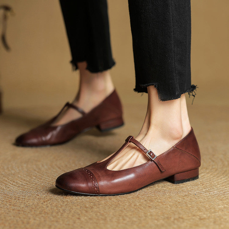 Bia Genuine Leather Flats