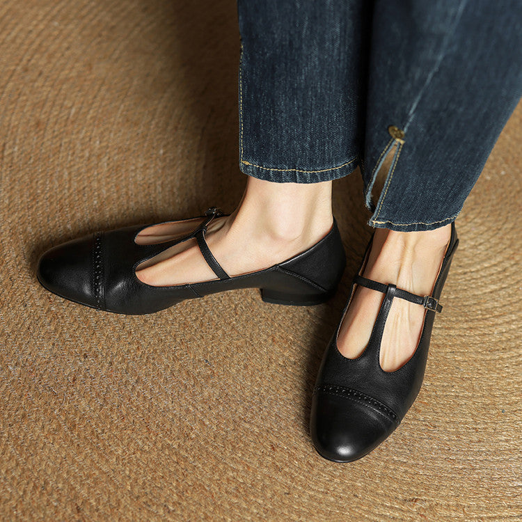 Bia Genuine Leather Flats