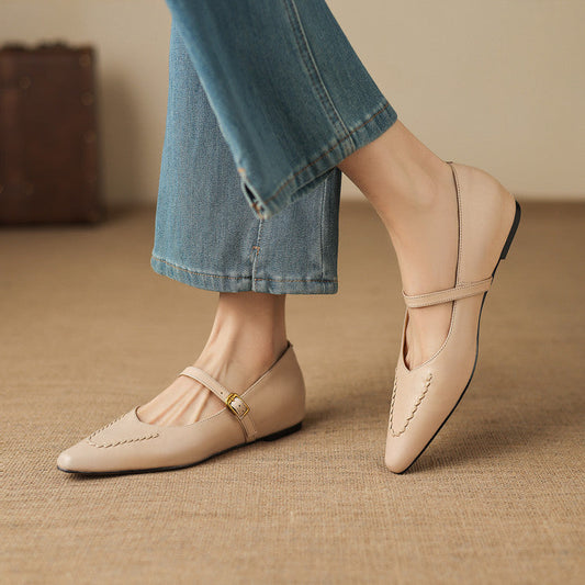 Syla Genuine Leather Flats