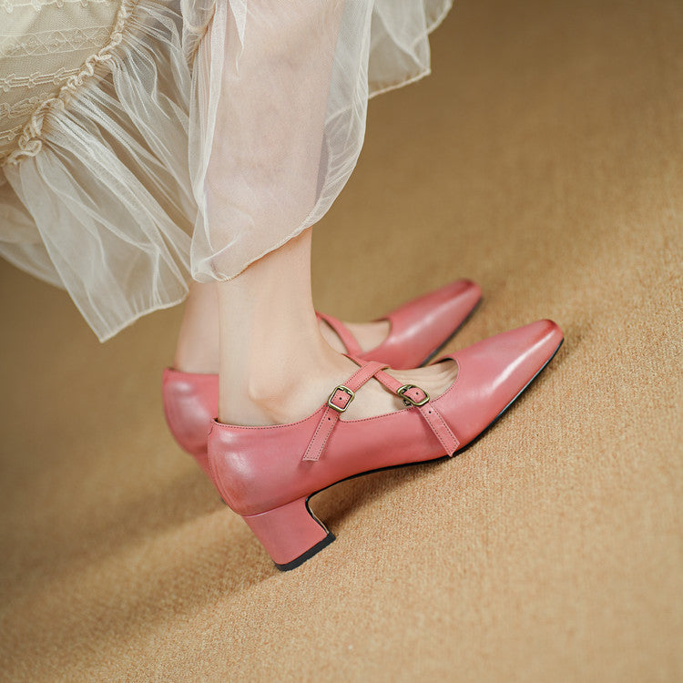 Ceren Genuine Leather Crisscross Strap Heels